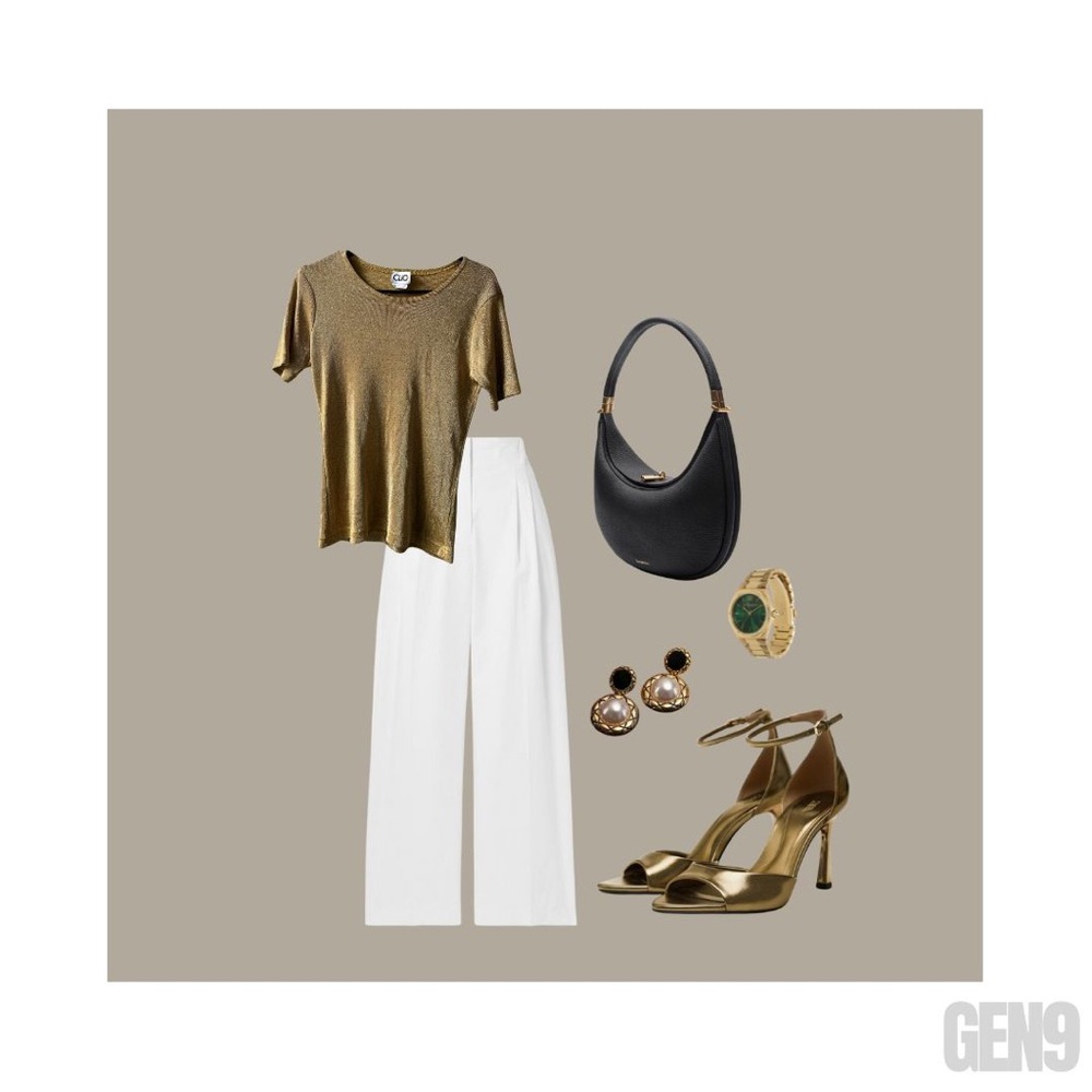 Vintage Gold Shimmer Top